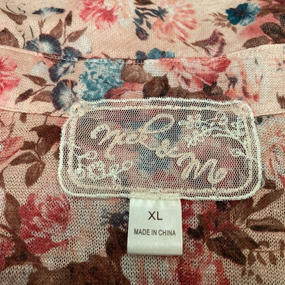 Nick And Mo Floral Shirt Dress Belted 3/4 Sleeve With Pockets Fall Colors XL - Picture 14 of 15